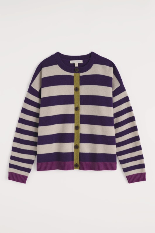 pinwell cardigan a righe realizzate con lana dagnello