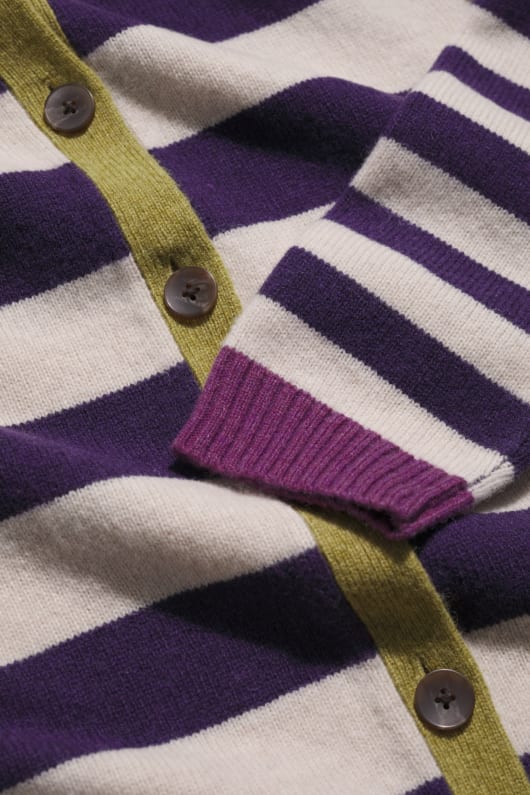 pinwell cardigan a righe realizzate con lana dagnello