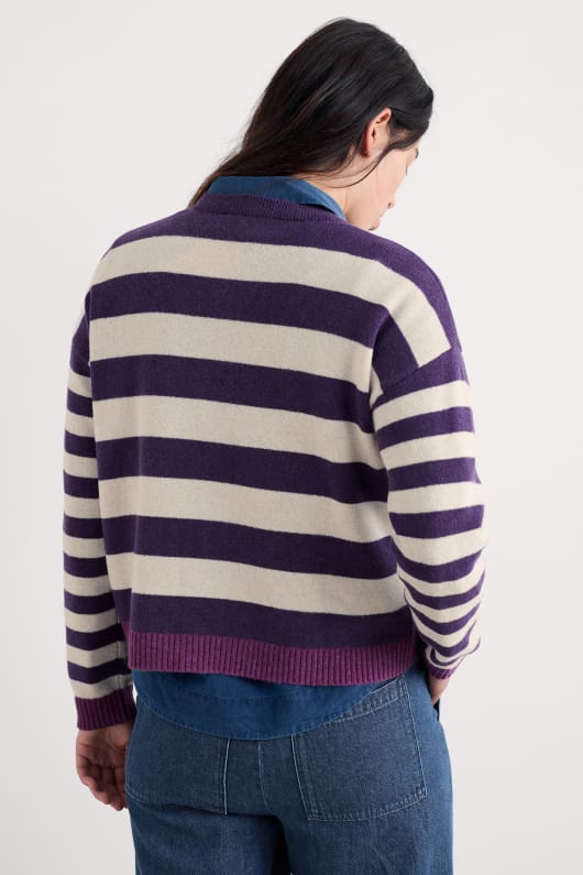 pinwell cardigan a righe realizzate con lana dagnello