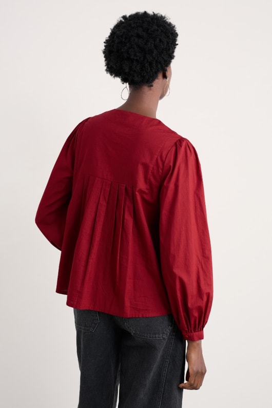 thornapple ricamato camicia in gots-cotone organico certificato